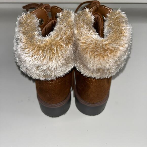 Cliffs Faux Fur Hiking Boots Brown Suede Lace Up – Women’s 6.5M Winter - Picture 4 of 7